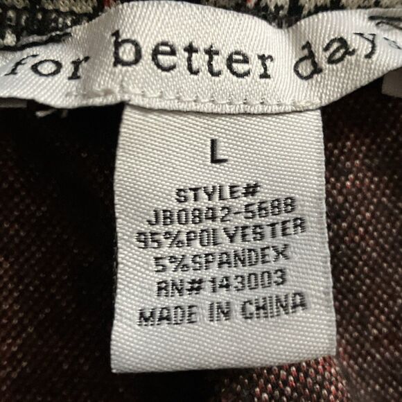 For Better Days Pants L Gray Red Plaid Retro Vintage 70s - Picture 4 of 4